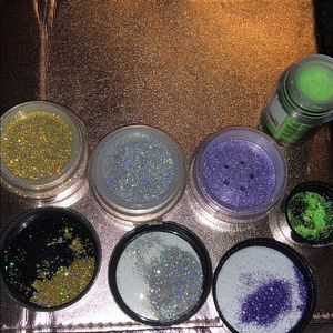 FOUR loose glitter. GOLD. SILVER. PURPLE. GREEN.